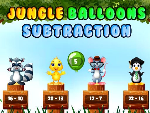 Jungle Balloons Subtraction Game