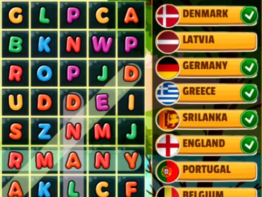 Word Search Countries Game Image Word Search Countries Game
